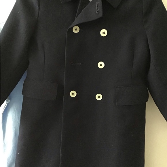 Emily Jane child unisex fine wool coat size 4,  navy blue, fully lined. - Picture 6 of 7